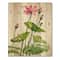 Designart - Vintage Pink Lotuses In The Pond VII - Traditional Print on Natural Pine Wood
